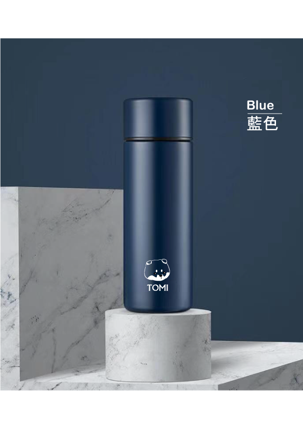 TOMI不鏽鋼迷你口袋杯 藍色 0.12L(含水壺套)