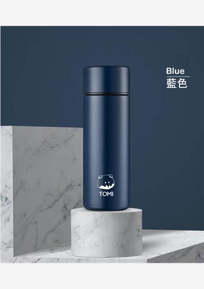 TOMI不鏽鋼迷你口袋杯 藍色 0.12L(含水壺套)